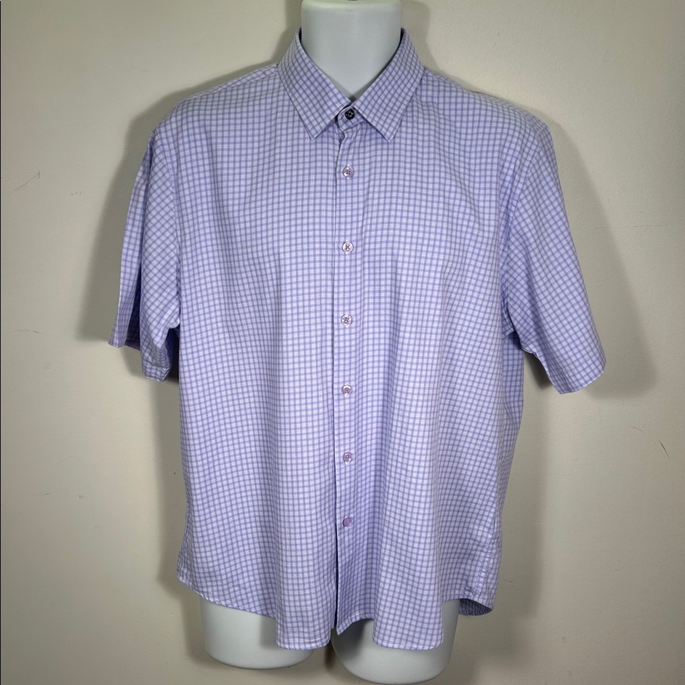 Duchamp blue/white small plaids short sleeves shirt